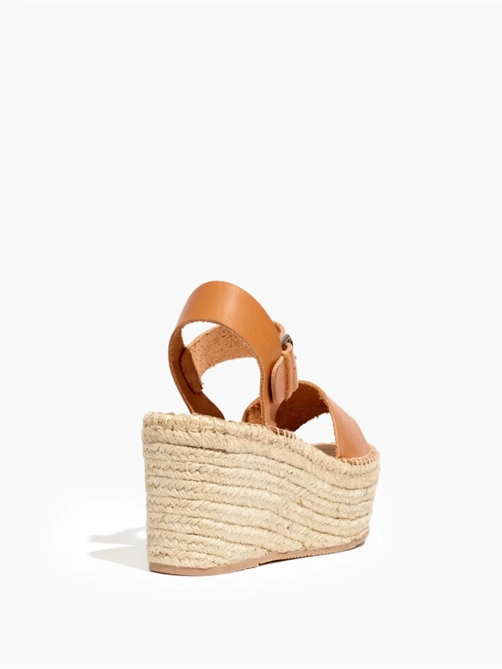 Soludos Tan Leather Espadrille Platform Sandals